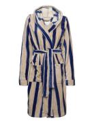 Rhflurry Fleece Robe Stripe Beige Rosemunde