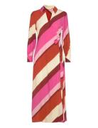 Striped Maxi Wrap Dress Red GANT