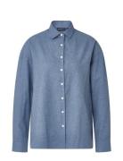 Edith Cotton Flannel Shirt Blue Lexington Clothing