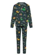 Dino Christmas Pyjamas Kids Green Christmas Sweats