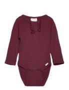 Body Ls Rib Burgundy Minymo