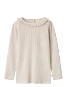 Nmfrachel Nis Ls Slim Top Lil Noos Beige Lil'Atelier
