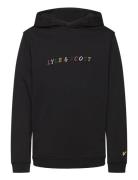 Multi Coloured Embroidery Hoodie Black Lyle & Scott