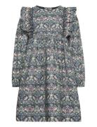 Dress In Liberty Fabric Navy Huttelihut