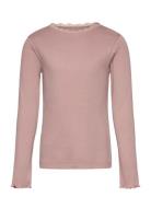 T-Shirt Ls Rib Pink Huttelihut