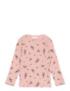 T-Shirt Ls Aop Rib Pink Minymo