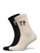 Bow Cotta Sock 2 Pack Black Becksöndergaard