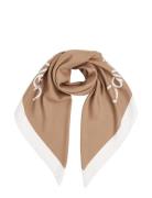 Logo Wash Tencel Scarf 130X130 Beige Calvin Klein