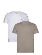 2 Pack Monologo T-Shirt Beige Calvin Klein Jeans