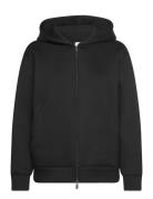 Viscose Bonded Ck Emb Zip Hoodie Black Calvin Klein