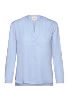 Recycled Cdc Ls V Neck Blouse Blue Calvin Klein