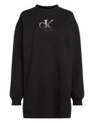 Embroidered Monologo Crew Dress Black Calvin Klein Jeans