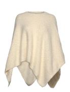 Round Neck Knitted Cape Cream Mango