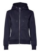 Reg Tonal Shield Zip Hoodie Navy GANT