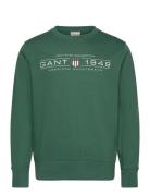 Graphic C-Neck Sweat Green GANT