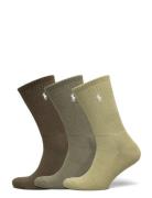 Cotton-Blend Crew Sock 3-Pack Khaki Polo Ralph Lauren Underwear