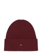 The Flag Twisted Yarn Beanie Burgundy Tommy Hilfiger