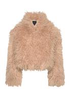 Harvey Faux Fur Ls Jacket Beige French Connection