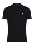 Custom Slim Fit Stretch Mesh Polo Shirt Black Polo Ralph Lauren