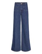 Wide-Leg Jeans With Pockets Blue Mango