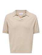 Onsadrian Reg 12 Ss Contrast Polo Knit Cream ONLY & SONS