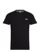 Essential Contrast Emb Tee Black Superdry