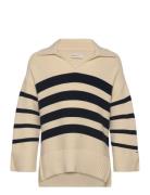 Striped Breton Knitted Sweater Cream GANT