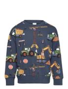 Sweater Working Vehicle Aop Blue Lindex