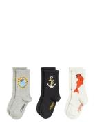 Dolphin 3-Pack Socks Patterned Mini Rodini