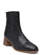 Boots - Block Heel With Zipper Black ANGULUS