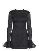 Shiny Mini Flounce Dress Black ROTATE Birger Christensen