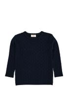 Merino Classic Pointelle Blouse Navy Copenhagen Colors