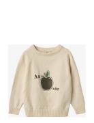 Alon Apple Text Pullover Cream Fliink