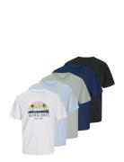 Jjpalm Tee Ss Crew Neck 5Pk Mp Black Jack & J S