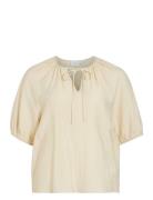 Viclo 2/4 V-Neck Top - Noos Cream Vila