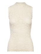 Full Lace Top W/ Buttons Cream Rosemunde