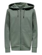 Osjceres Zip Thr. Hoodie Swt Noos Grey ONLY & SONS