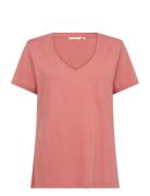 Crnaia Deep V-Neck T-Shirt Pink Cream