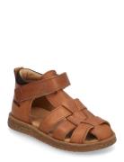 Sandals - Flat - Closed Toe Brown ANGULUS