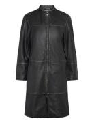 Kate Leather Coat Black Jofama