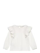 100% Cotton T-Shirt With Ruffles White Mango