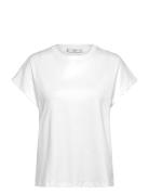 Rounded Neck Cotton T-Shirt White Mango