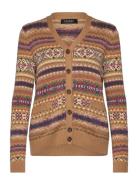 Fair Isle Cotton-Linen V-Neck Cardigan Brown Lauren Ralph Lauren