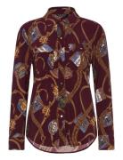 Slim Fit Print Stretch Jersey Shirt Burgundy Lauren Ralph Lauren