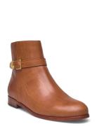 Brooke Burnished Leather Bootie Brown Lauren Ralph Lauren