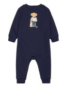 Polo Bear Fleece Coverall Navy Ralph Lauren Baby