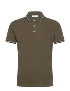 Polo Shirt With Contrast Piping Brown Lindbergh