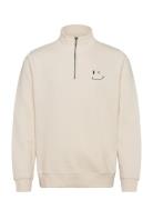 Patrick Half-Zip Sweatshirt Beige Clean Cut Copenhagen