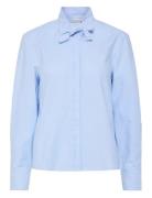 Yasoxa Ls Tie Neck Shirt S. Blue YAS