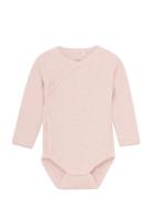 Wrap Body Ls Mélange Rib Pink Fixoni